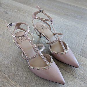 INC Carma Pointed Toes Studded Kitten Heel Pumps - 7